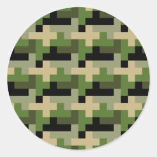Redonda Pegatina del camuflaje de Digitaces