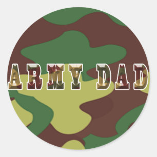 Redonda Pegatina del camuflaje del papá del ejército