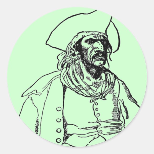 Redonda Pegatina del Capitán del Pirata (Anverso)