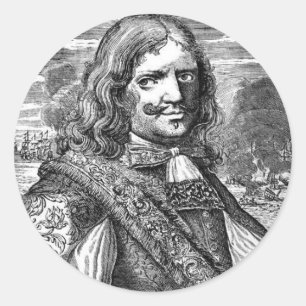 Redonda Pegatina del Capitán del Pirata Morgan