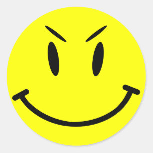 Redonda Pegatina del casquillo del alcance, cara malvada,