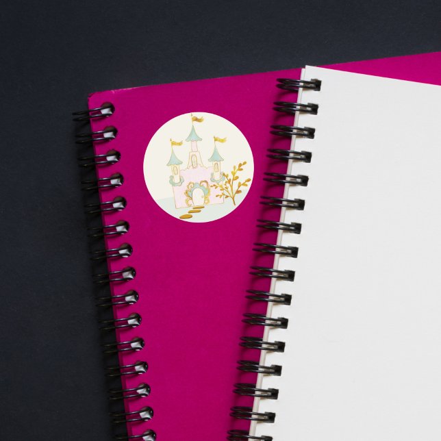 Redonda Pegatina del castillo de la princesa mágica (Subido por el creador)