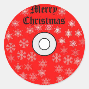 Redonda Pegatina del CD de Navidad de Feliz