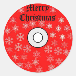 Redonda Pegatina del CD de Navidad de Feliz