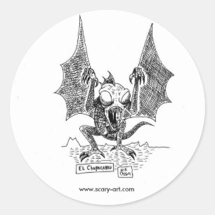 Redonda Pegatina del CHUPACABRA