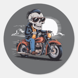 Redonda Pegatina del ciclista Skull Rider