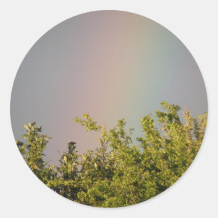 Redonda Pegatina del cielo arcoiris