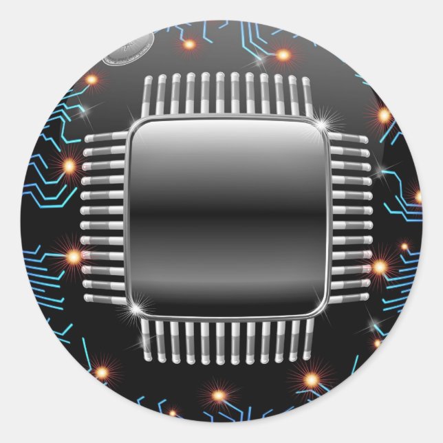 Redonda Pegatina del circuito electrónico de la motherboar (Anverso)