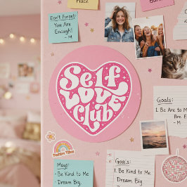 Redonda Pegatina del Club del Amor Propio