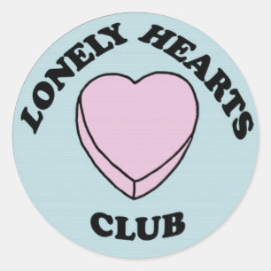 Redonda Pegatina del Club Lonely Hearts