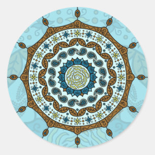 Redonda Pegatina del cobre de la fantasía de Mehndi