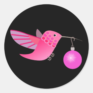 Redonda Pegatina del colibrí de vacaciones