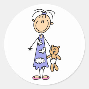 Redonda Pegatina del compinche de la abrazo del oso de