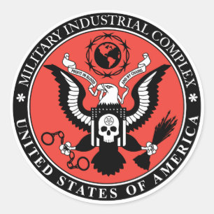 Redonda Pegatina del complejo militar-industrial