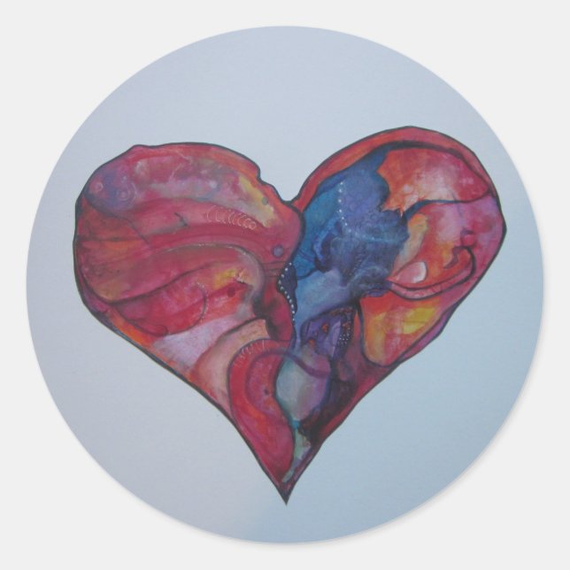 Redonda Pegatina del corazón (Anverso)