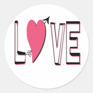 Redonda Pegatina del corazón de amor