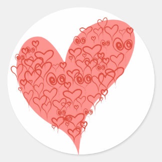 Redonda Pegatina del Corazón de Corazones de KRW