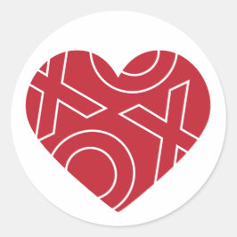 Redonda Pegatina del corazón de los abrazos de besos