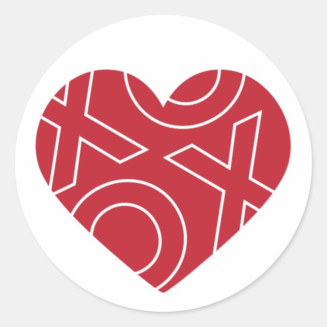 Redonda Pegatina del corazón de los abrazos de besos (Anverso)