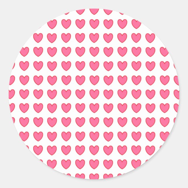 Redonda Pegatina del Corazón de Polka (Anverso)