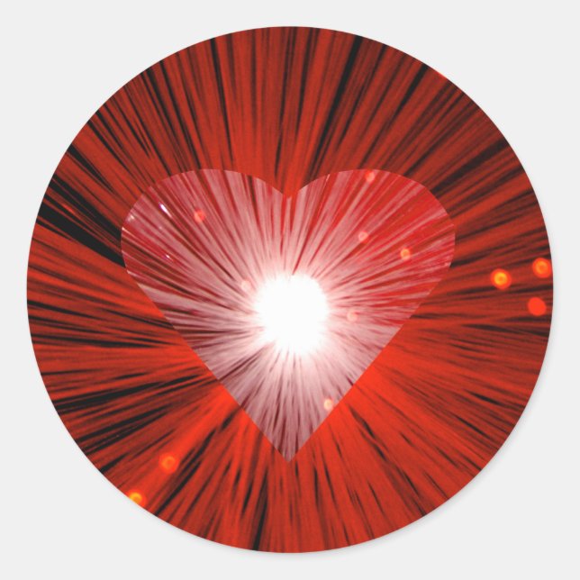 Redonda Pegatina del corazón rojo (Anverso)