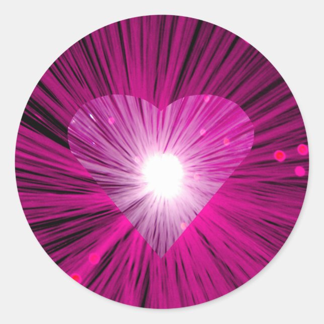 Redonda Pegatina del corazón rosado (Anverso)