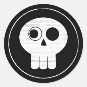 Redonda Pegatina del cráneo 2