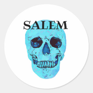 Redonda Pegatina del cráneo azul, Salem Massachusetts