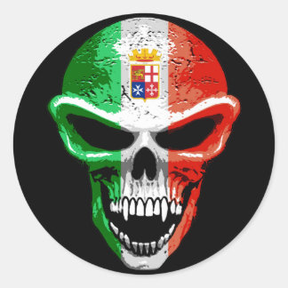Redonda Pegatina del cráneo de Italia