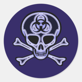 Redonda Pegatina del cráneo de riesgo biológico y de los h