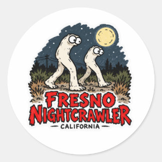 Redonda Pegatina del Críptido Fresno Nightcrawler de Calif