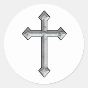 Redonda Pegatina del crucifijo