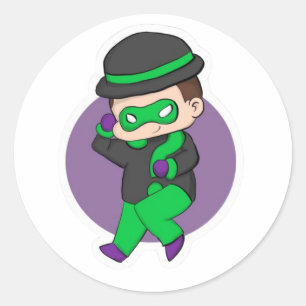 Redonda Pegatina del Cuestionmark Riddler