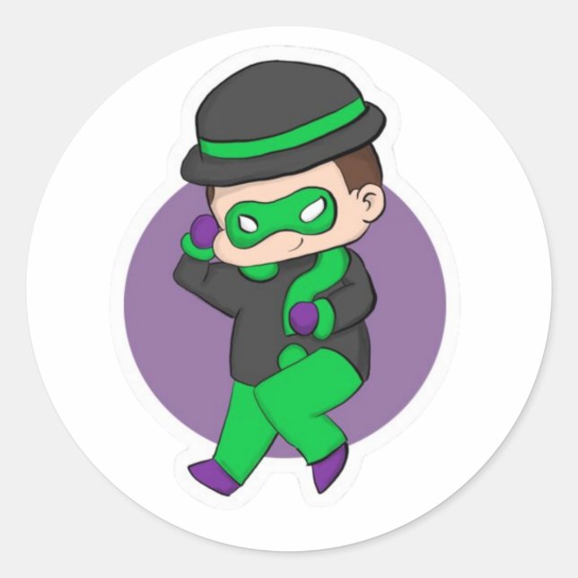 Redonda Pegatina del Cuestionmark Riddler (Anverso)