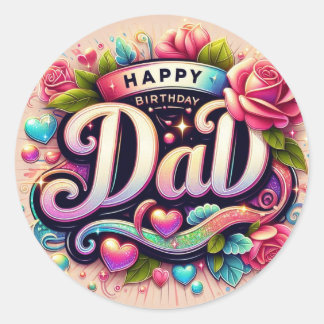 Redonda Pegatina del cumpleaños de papá