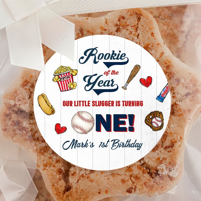 Redonda Pegatina del cumpleaños del beisbol Rookie del año (Subido por el creador)