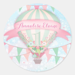 Redonda Pegatina del cumpleaños del globo del aire
