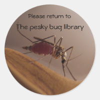 Pegatina del ~ del Bookplate del mosquito