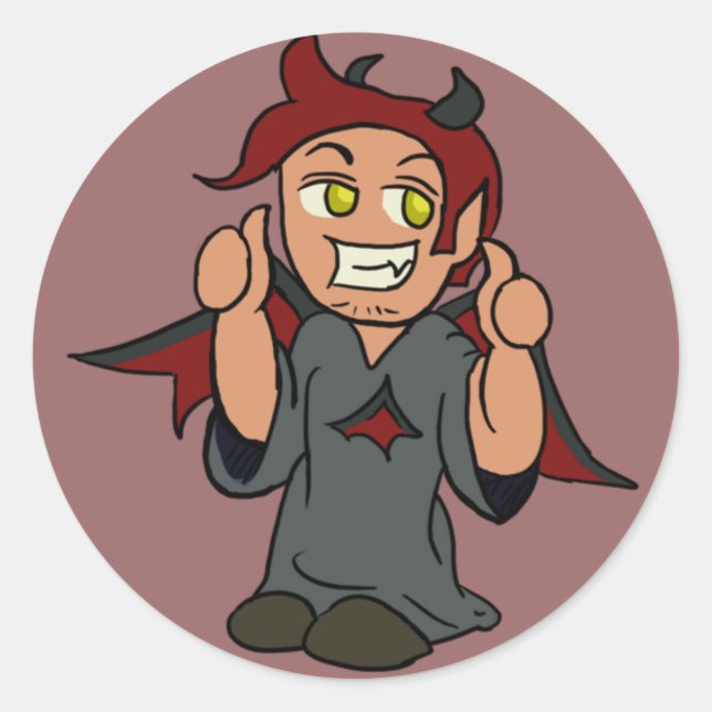 Redonda Pegatina del demonio de Shoulder (Anverso)