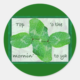 Redonda Pegatina del Día de Clover St Patty