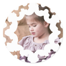 Pegatina del día de fiesta de la foto: Foto blanca