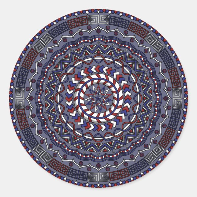 Redonda Pegatina del Día de la Independencia (Anverso)