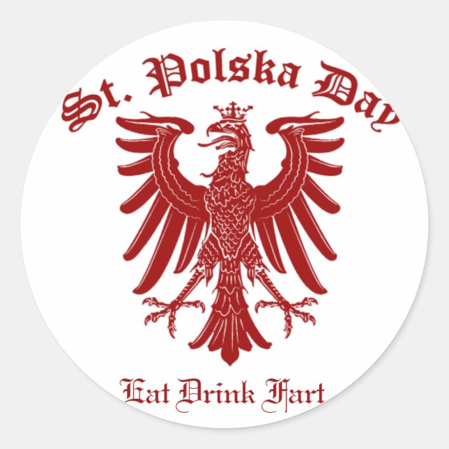 Redonda Pegatina del Día de la Polska (Anverso)