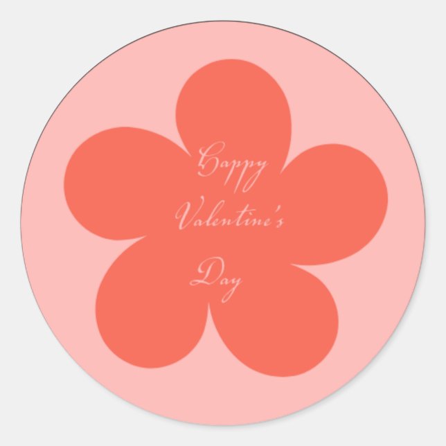 Redonda Pegatina del día de San Valentín (Anverso)