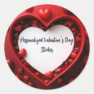 Redonda Pegatina del Día de San Valentín personalizado