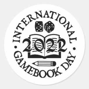 Redonda Pegatina del Día Internacional del Manual de Juego
