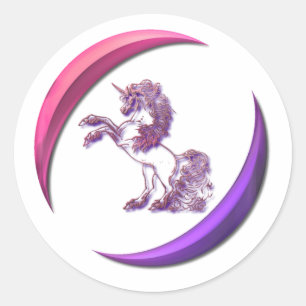 Redonda Pegatina del diseño del unicornio