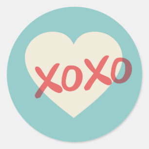 Redonda Pegatina del El día de San Valentín de XOXO de V