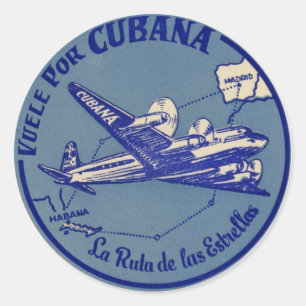 Redonda Pegatina del equipaje del vintage de Cubana