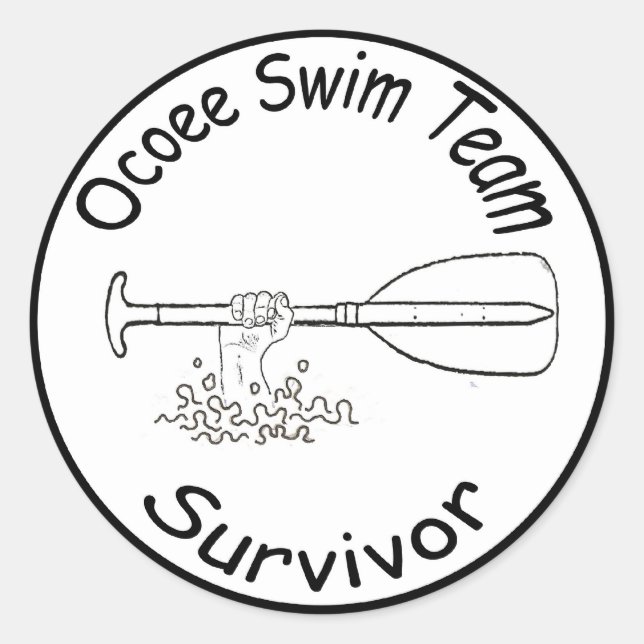 Redonda Pegatina Del Equipo De Ocoee Swim (Anverso)